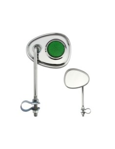 V Mirror Chrome Green Reflectors.